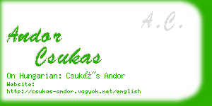 andor csukas business card